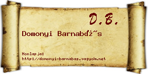 Domonyi Barnabás névjegykártya