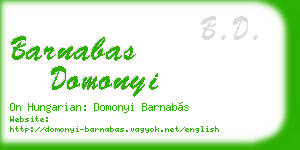 barnabas domonyi business card