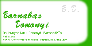 barnabas domonyi business card
